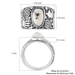 Artisan Crafted White Buffalo Solitaire Ring In Sterling Silver 3.35 Ctw -Jewelry store 7425844 5
