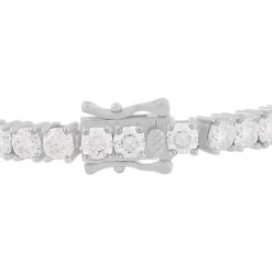 Moissanite Tennis Bracelet In Platinum Over Sterling Silver (8.00 In) 15.50 Ctw -Jewelry store 7426146 2