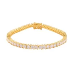 Moissanite Tennis Bracelet In Vermeil Yellow Gold Over Sterling Silver (6.50 In) 12.50 Ctw