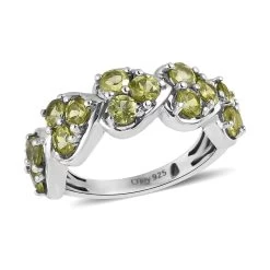 American Natural Arizona Peridot Ring In Platinum Over Sterling Silver 1.85 Ctw
