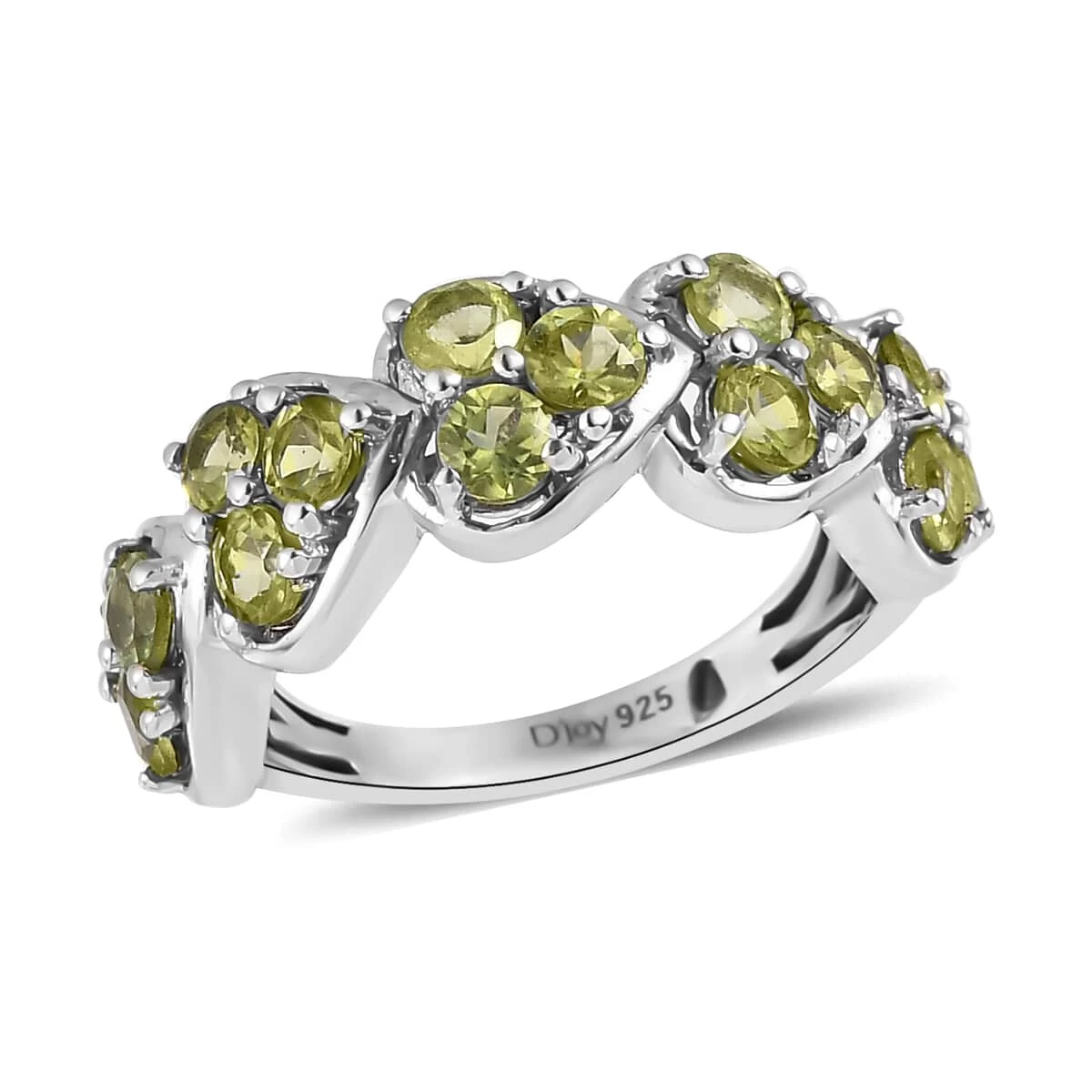 Arizona Peridot Heart Shape Ring In Platinum Over Sterling Silver 1.85 Ctw 3 Arizona Peridot Heart Shape Ring In Platinum Over Sterling Silver 1.85 Ctw