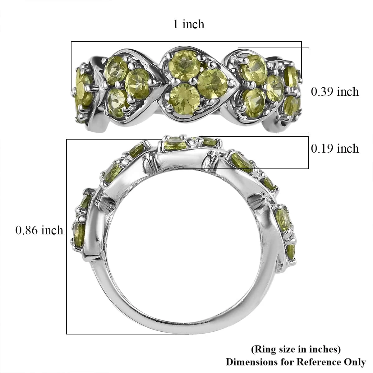 Arizona Peridot Heart Shape Ring In Platinum Over Sterling Silver 1.85 Ctw 8 Arizona Peridot Heart Shape Ring In Platinum Over Sterling Silver 1.85 Ctw - Image 6