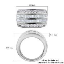 10K White Gold Diamond (G-H, SI) Multi Row Ring, Wedding Band Ring For Women (8.80 G) 2.00 Ctw -Jewelry store 7433266 6