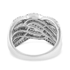 NY Closeout 10K White Gold G-H I1-I2 Diamond Swirl Design Ring 5.75 Grams 1.00 Ctw -Jewelry store 7433273 4