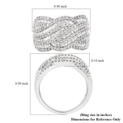 NY Closeout 10K White Gold G-H I1-I2 Diamond Swirl Design Ring 5.75 Grams 1.00 Ctw -Jewelry store 7433273 5
