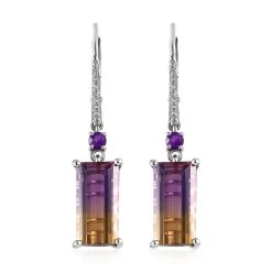 AAA Anahi Ametrine And Multi Gemstone Lever Back Earrings In Platinum Over Sterling Silver 5.75 Ctw