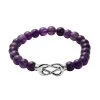 Amethyst 7-9mm Beaded Stretch Bracelet In Stainless Steel 75.00 Ctw -Jewelry store 7439073