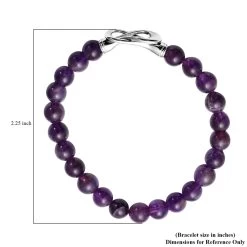 Amethyst 7-9mm Beaded Bracelet With Magnetic Clasp In Stainless Steel 75.00 Ctw -Jewelry store 7439073 2 1