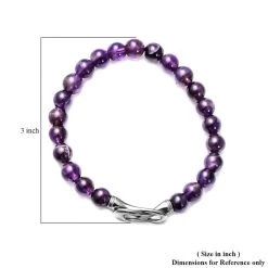Amethyst 7-9mm Beaded Bracelet With Magnetic Clasp In Stainless Steel 75.00 Ctw -Jewelry store 7439073 3 1