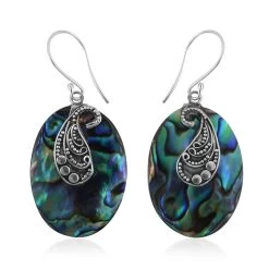 Abalone Shell Earrings In Sterling Silver