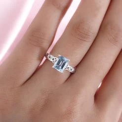 Sky Blue Topaz And White Topaz Ring In Sterling Silver 2.00 Ctw -Jewelry store 7456028 1