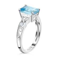 Sky Blue Topaz And White Topaz Ring In Sterling Silver 2.00 Ctw -Jewelry store 7456028 5