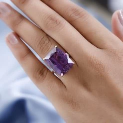 Luxoro 10K Yellow Gold Lab Grown Color Change Sapphire And Moissanite Ring 30.00 Ctw -Jewelry store 7457381 2