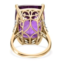 Luxoro 10K Yellow Gold Lab Grown Color Change Sapphire And Moissanite Ring 30.00 Ctw -Jewelry store 7457381 4