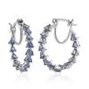Tanzanite Inside Out Hoop Earrings In Platinum Over Sterling Silver 3.00 Ctw -Jewelry store 7460804