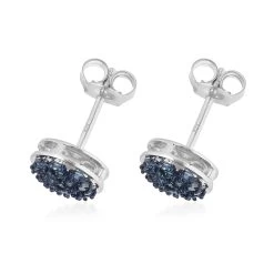 Venice Blue Diamond I1-I2 Stud Earrings In Platinum Over Sterling Silver 0.20 Ctw 9 Venice Blue Diamond I1-I2 Stud Earrings In Platinum Over Sterling Silver 0.20 Ctw -Jewelry store 7460972 3