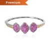 Ilakaka Hot Pink Sapphire (FF) Bangle Bracelet In Vermeil Yellow Gold And Platinum Over Sterling Silver (7.25 In) 12.10 Ctw -Jewelry store 7461140