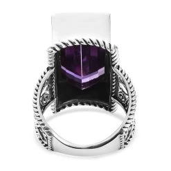 Artisan Crafted Lab Grown Color Change Sapphire Solitaire Ring In Sterling Silver 17.40 Ctw -Jewelry store 7461612 4