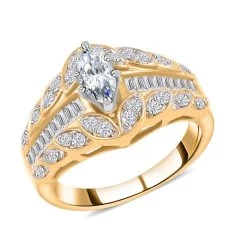 10K Yellow Gold Diamond Ring, 10K Yellow Gold Ring, Diamond Cluster Ring 5.40 Grams 1.00 Ctw