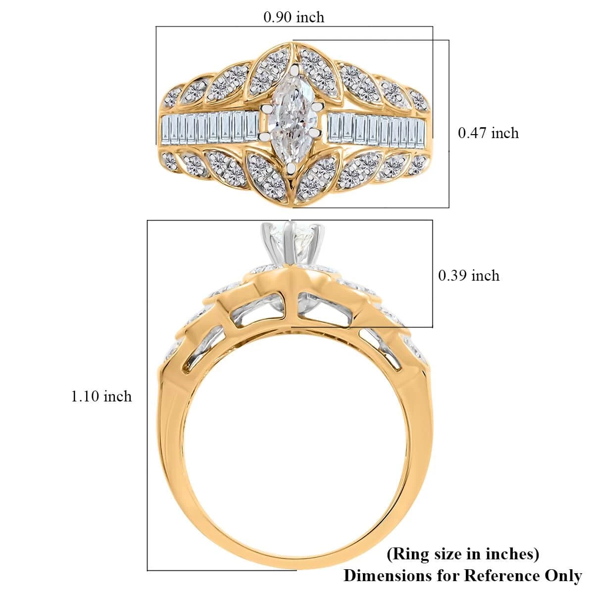 10K Yellow Gold Diamond Ring, 10K Yellow Gold Ring, Diamond Cluster Ring 5.40 Grams 1.00 Ctw 8 10K Yellow Gold Diamond Ring, 10K Yellow Gold Ring, Diamond Cluster Ring 5.40 Grams 1.00 Ctw - Image 6