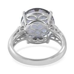 Whirlpool Cut Montezuma Prasiolite And White Zircon Ring In Platinum Over Sterling Silver 10.40 Ctw -Jewelry store 7480516 3
