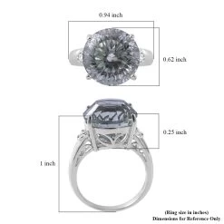 Whirlpool Cut Montezuma Prasiolite And White Zircon Ring In Platinum Over Sterling Silver 10.40 Ctw -Jewelry store 7480516 4
