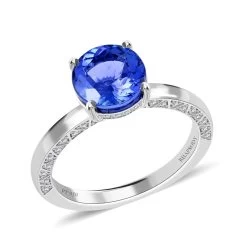 Rhapsody 950 Platinum AAAA Tanzanite And E-F VS Diamond Ring 5.70 Grams 2.50 Ctw (Delivery In 10-15 Business Days)