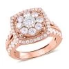 10K Rose Gold G-H SI Diamond Square Shaped Ring 7.30 Grams 2.00 Ctw -Jewelry store 7485044