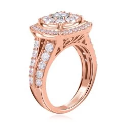 10K Rose Gold G-H SI Diamond Square Shaped Ring 7.30 Grams 2.00 Ctw -Jewelry store 7485044 3