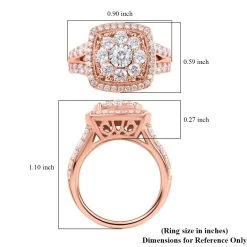 10K Rose Gold G-H SI Diamond Square Shaped Ring 7.30 Grams 2.00 Ctw -Jewelry store 7485044 4