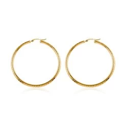 14K Yellow Gold Diamond-Cut Hoop Earrings 7.10 Grams -Jewelry store 7485526 3