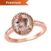 Pink Morganite And Diamond Halo Ring In Vermeil Rose Gold Over Sterling Silver 1.25 Ctw 1 Pink Morganite And Diamond Halo Ring In Vermeil Rose Gold Over Sterling Silver 1.25 Ctw -Jewelry store 7485758