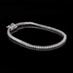Luxoro 14K White Gold Diamond G-H, I2-I3 Tennis Bracelet (7.50 In) 8.85 Grams 3.00 Ctw -Jewelry store 7487075 1