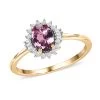 Luxoro 10K Yellow Gold AA Narsipatnam Purple Spinel And Diamond Halo Ring 0.90 Ctw