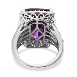 Lab Grown Color Change Sapphire And White Zircon Ring In Platinum Over Sterling Silver 17.25 Ctw -Jewelry store 7487524 4