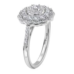 Moissanite Floral Ring | Moissanite Ring | Cocktail Ring |Platinum Over Sterling Silver Ring 1.20 Ctw -Jewelry store 7488627 3