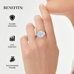 Luxoro Radiant Cut Moissanite Ring, Moissanite 3 Stone Ring, 10K Yellow Gold Ring, Gold Three Stone Ring, Gold Jewelry For Her, Engagement Ring In Gold 4.10 Ctw -Jewelry store 7488746 4