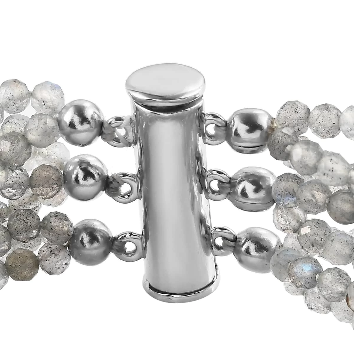 Malagasy Labradorite Multi-row Bracelet In Sterling Silver (7.25 In) 118.00 Ctw 6 Malagasy Labradorite Multi-row Bracelet In Sterling Silver (7.25 In) 118.00 Ctw - Image 4