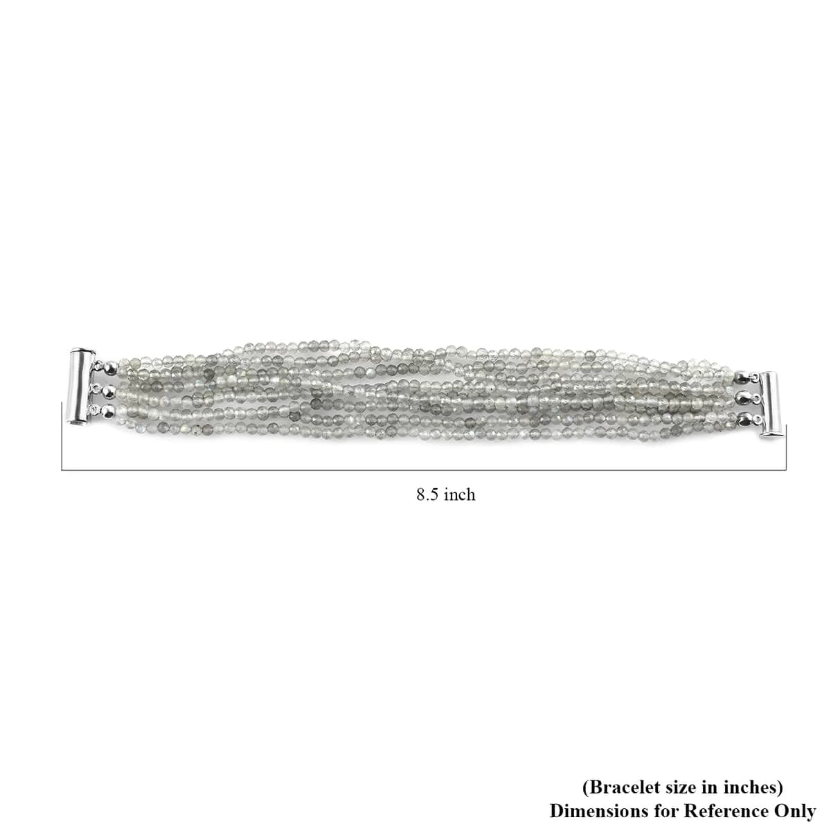 Malagasy Labradorite Multi-row Bracelet In Sterling Silver (7.25 In) 118.00 Ctw 7 Malagasy Labradorite Multi-row Bracelet In Sterling Silver (7.25 In) 118.00 Ctw - Image 5