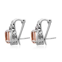 Morganique Quartz (Triplet) And Orissa Rhodolite Garnet Omega Clip Earrings In Platinum Over Sterling Silver 7.90 Ctw -Jewelry store 7489512 3