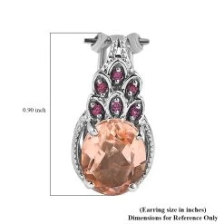 Morganique Quartz (Triplet) And Orissa Rhodolite Garnet Omega Clip Earrings In Platinum Over Sterling Silver 7.90 Ctw -Jewelry store 7489512 4