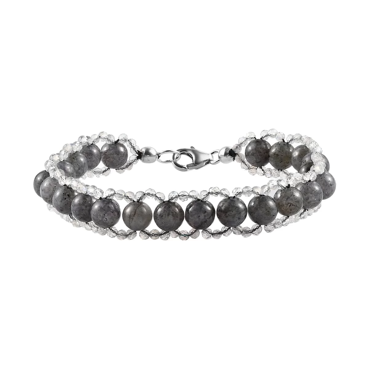 Malagasy Labradorite Bracelet In Sterling Silver (7.25 In) 62.00 Ctw 3 Malagasy Labradorite Bracelet In Sterling Silver (7.25 In) 62.00 Ctw