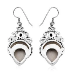 Bali Legacy Carved Bone And Multi Gemstone Earrings In Sterling Silver 4.60 Ctw -Jewelry store 7489805 3