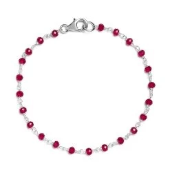 Niassa Ruby (FF) Beaded Bracelet In Sterling Silver (7.25 In) 6.00 Ctw