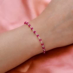 Niassa Ruby (FF) Beaded Bracelet In Sterling Silver (7.25 In) 6.00 Ctw 9 Niassa Ruby (FF) Beaded Bracelet In Sterling Silver (7.25 In) 6.00 Ctw -Jewelry store 7489827 2