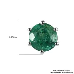 AAA Kagem Zambian Emerald Solitaire Stud Earrings In Platinum Over Sterling Silver 1.00 Ctw 11 AAA Kagem Zambian Emerald Solitaire Stud Earrings In Platinum Over Sterling Silver 1.00 Ctw -Jewelry store 7489948 4