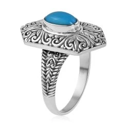 Bali Legacy Sleeping Beauty Turquoise Ring In Sterling Silver 1.10 Ctw -Jewelry store 7490102 3