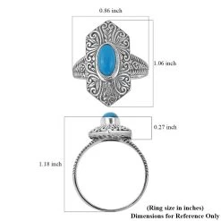 Bali Legacy Sleeping Beauty Turquoise Ring In Sterling Silver 1.10 Ctw -Jewelry store 7490102 5