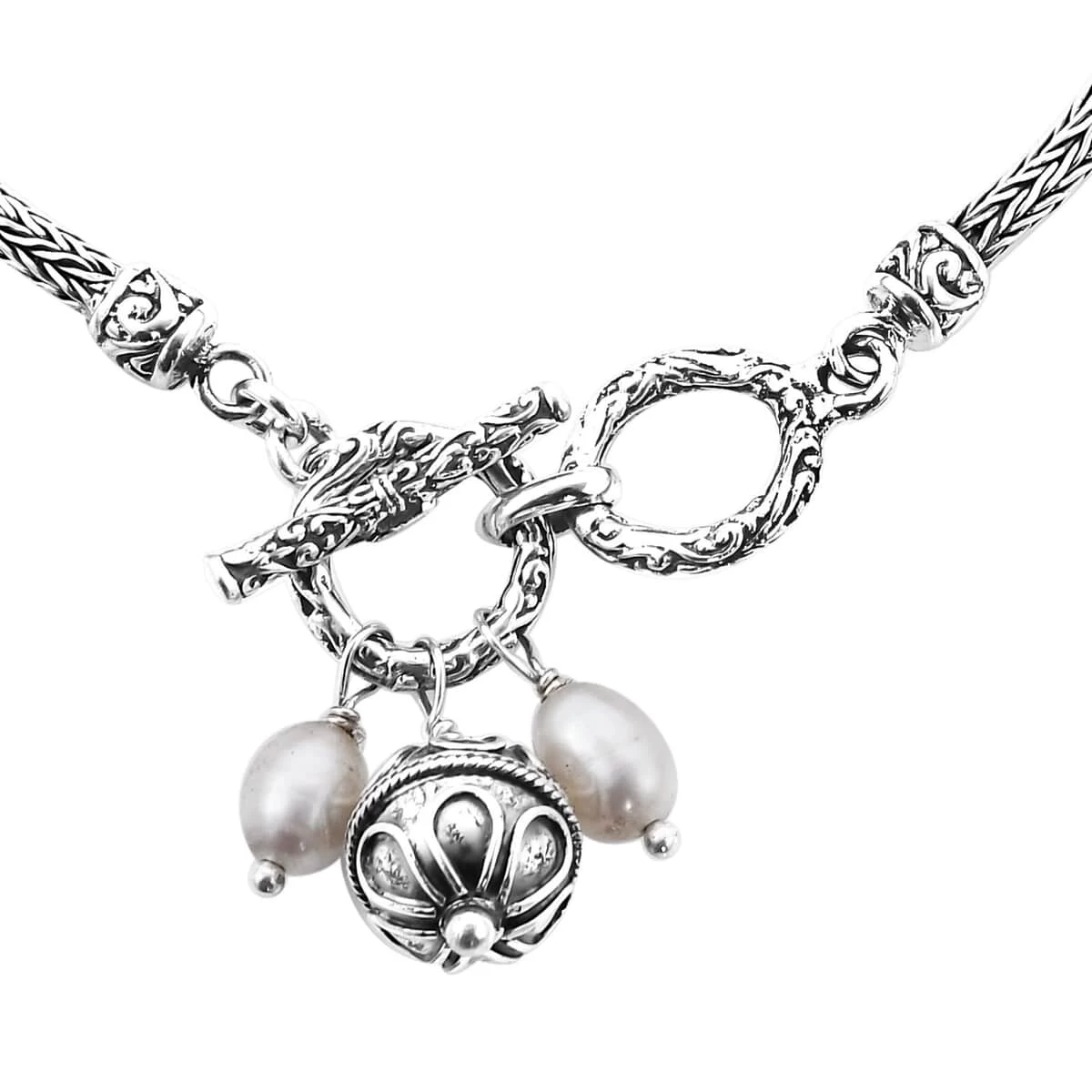 Bali Legacy Freshwater Cultured Pearl Charms Bracelet In Sterling Silver (7.25 In) 5 Bali Legacy Freshwater Cultured Pearl Charms Bracelet In Sterling Silver (7.25 In) - Image 3