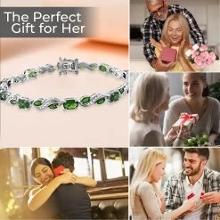 Natural Chrome Diopside And White Zircon Bracelet In Platinum Over Sterling Silver (7.25 In) 6.80 Ctw 9 Natural Chrome Diopside And White Zircon Bracelet In Platinum Over Sterling Silver (7.25 In) 6.80 Ctw -Jewelry store 7490887 3